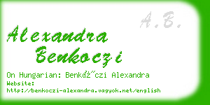 alexandra benkoczi business card